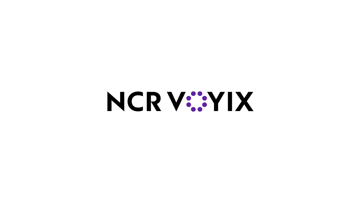 NCR VOYIX logo on a white background