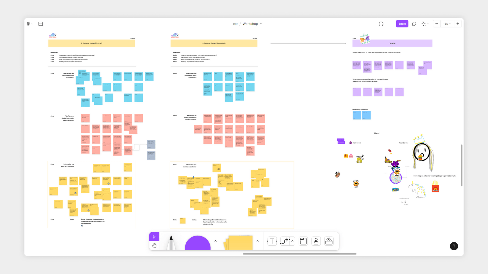 Figjam board with digital post-its